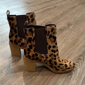 Lauren Ralph Lauren Brown Ankle Boots with Chunky Heel